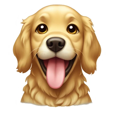 Size: 300px cartoon flat chibi golden retriever drooling emote sticker