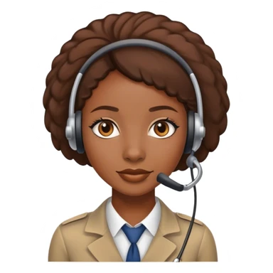 african female customer support agent sticker