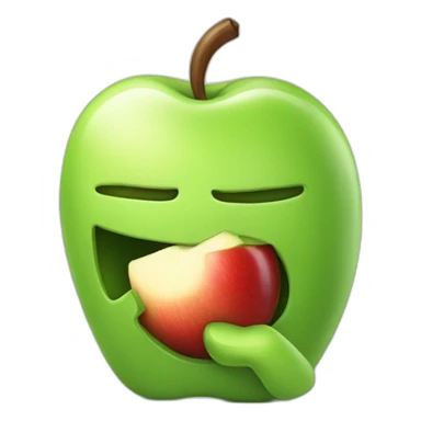 android eating an apple sticker