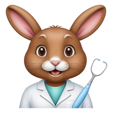 rabbit in dentist  sticker