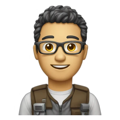 geek whith is computer sticker