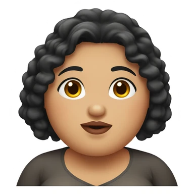 Overweight Southeast Asian woman with black curly hair. sticker