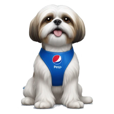 Shihtzu with pepsi sticker