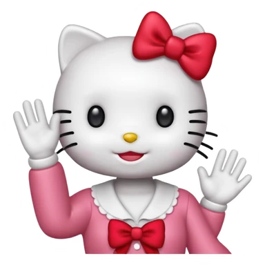 hello kitty contente et dit coucou sticker