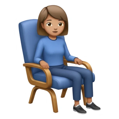Person arching their back in a chair sticker