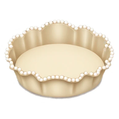 Beige scalloped tray with pearls on it sticker
