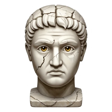 white broken marble greek statue head sticker