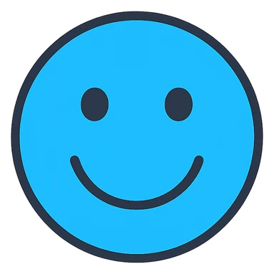 blue happy face sticker