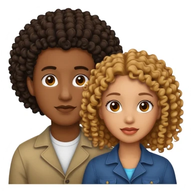 Ebony couple, light skin female brown skin male sticker