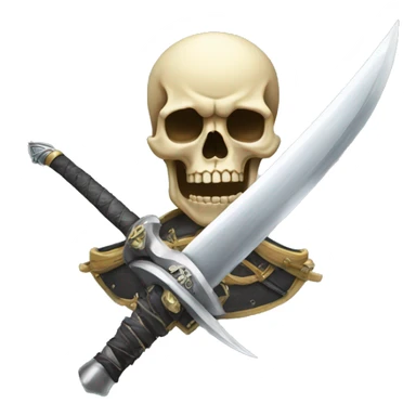 skull with sword throw it sticker