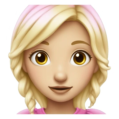 blonde fairy girl portrait pink sticker