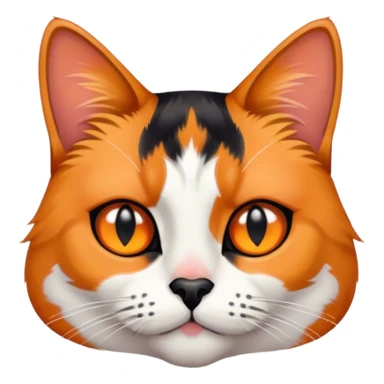 Cat black and orange and white white the black nose sticker