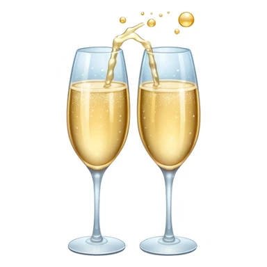 two clinking glasses with sparkles sticker