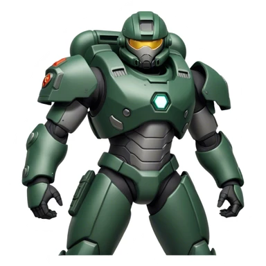 Cinematic Realistic StarCraft Terran Marine Portrait, captured in a dynamic, battle-ready stance, with every muscle defined beneath intricately detailed tactical armor in consistent dark green and grey. His steely eyes and resolute posture, rendered with dynamic, high-contrast lighting, exude raw power and relentless focus, high shine, evoking the epic spirit of a Terran Marine in combat. sticker