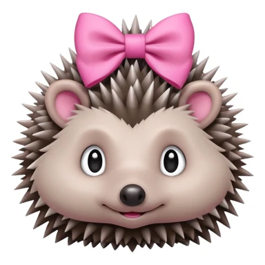 hedgehog with a pink bow sticker