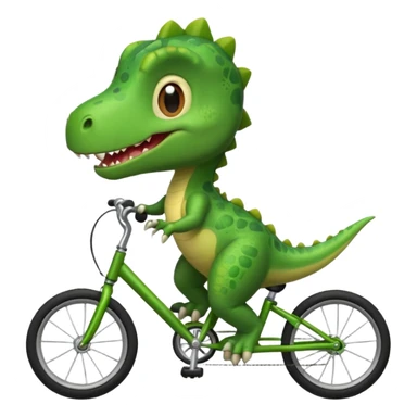 Baby dinosaur riding a bike  sticker