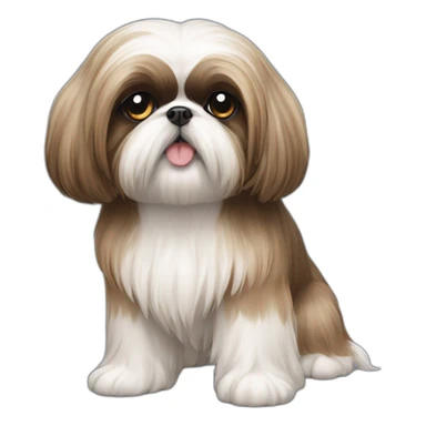 Dog Shih Tzu with long wool full-height  sticker