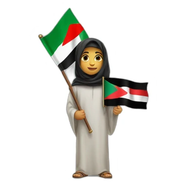 Arab holding Palestine flag 🇵🇸 sticker