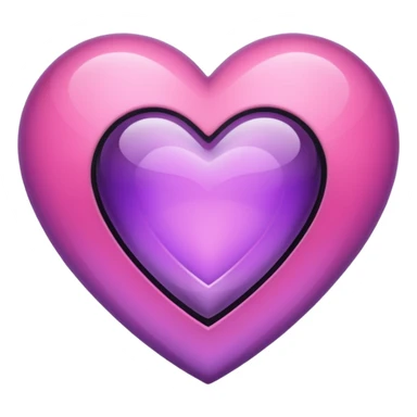 A purple and pink gem heart with black center sticker