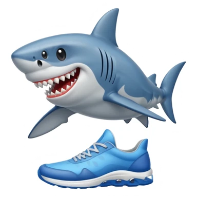 Shark with a blue shoes sticker
