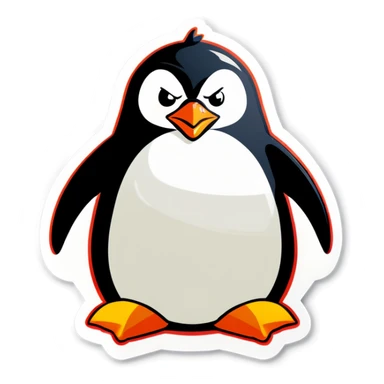 angry penguin  sticker