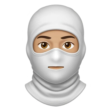 A confident hustler character wearing a white balaclava mask sticker