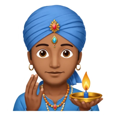 diwali man with blue turban and diwali sticker
