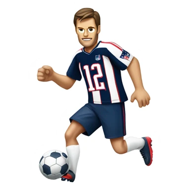 Tom Brady playing soccer  sticker