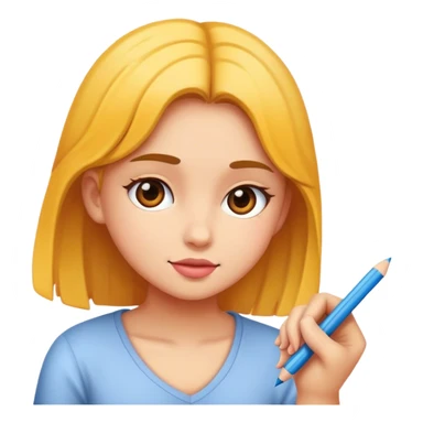 Girl drawing sticker