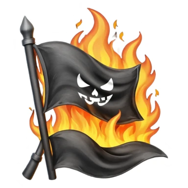 Burning black flag sticker