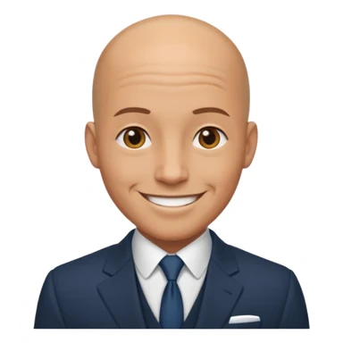 bald man in suit sticker