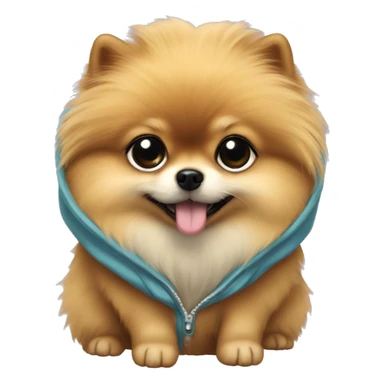 Throw back Pomeranian with a hoodie sticker