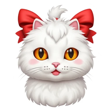 Un gato con moño rojo  sticker