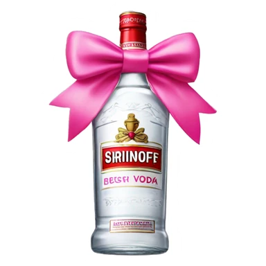 smirnoff vodka bottle with pink bow on it sticker