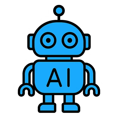 blue AI robot sticker