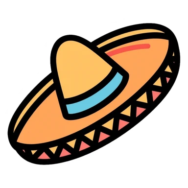 Mexican sombrero hat with decorative patterns sticker