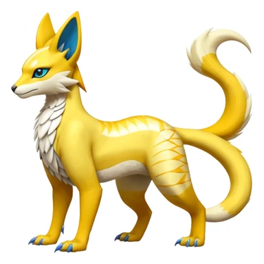 Latias-Vernid-Lombax-Renamon-Zeraora-Bastet-Fakémon-hybrid-fusion-creature, full body sticker