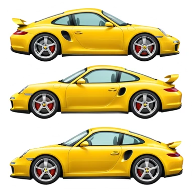 yellow porsche side-view sticker