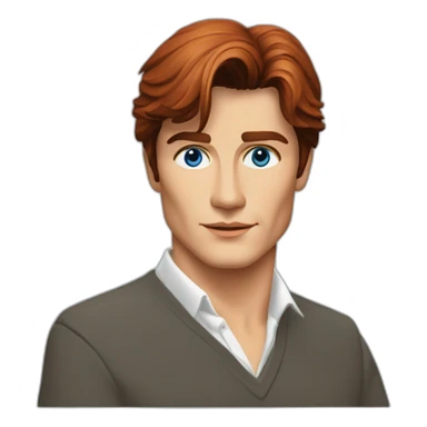 Alain Delon young programmer blue eyes short red hair sticker