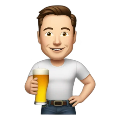 elon musk drink a beer sticker