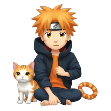 naruto kid with ginger cat sticker