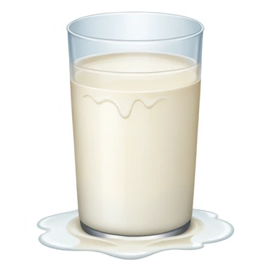 a small puddle of white and clear liquid sticker