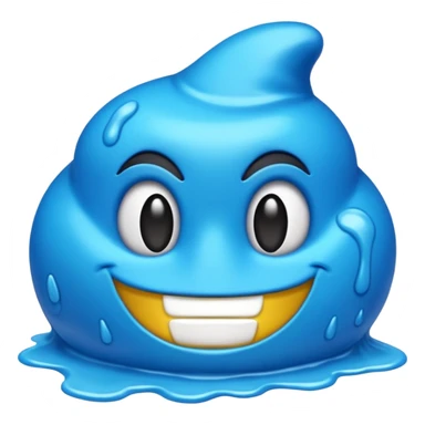 emoji con una textura irregular como un slime y con diferentes tonos de azul sin cara sticker