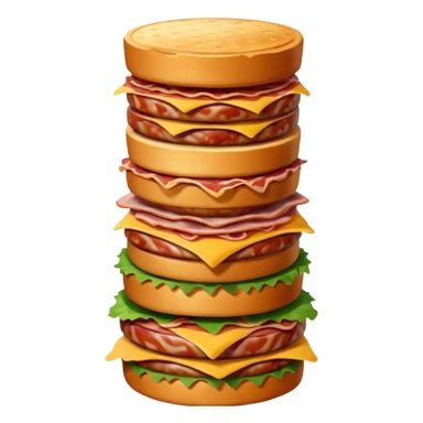 A savory food tower built from stacked meats sticker