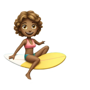 girl on a surfboard with sun sticker