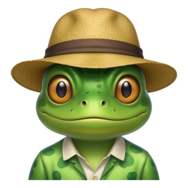 frog with hat and shirt sticker