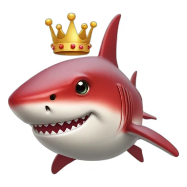 Red shark with a crown sticker