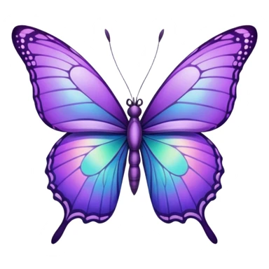 Purple butterfly with sharp ends on each wing sticker
