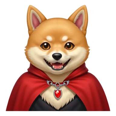 Shiba Vampire Dog in red collar cloak sticker