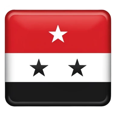 Sticker designed on new syrian flag with 3 red stars sticker